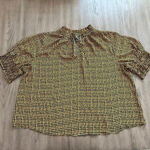 WORTHINGTON BLOUSE 2X YELLOW & BLACK